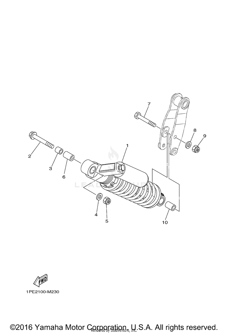 Rear Suspension RAPTOR 700 - YFM700REL - 2014 Schematic