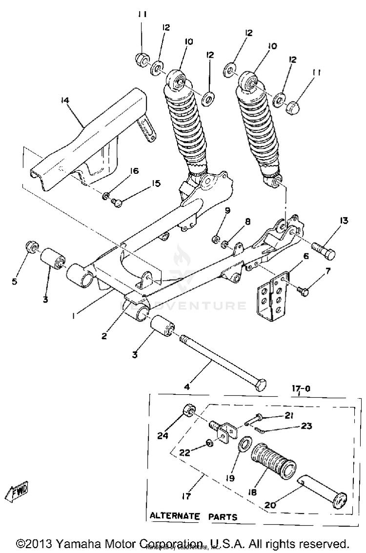 Rear Arm Rear Cushion Chain Case Schematic