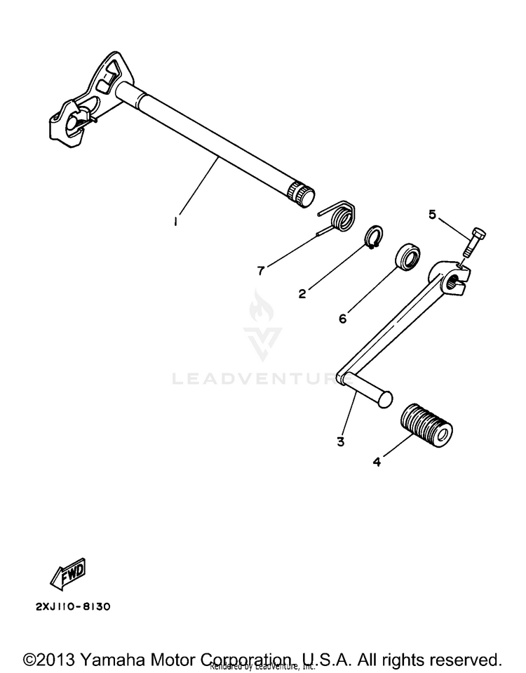 Shift Shaft BLASTER - YFS200J - 1997 Schematic
