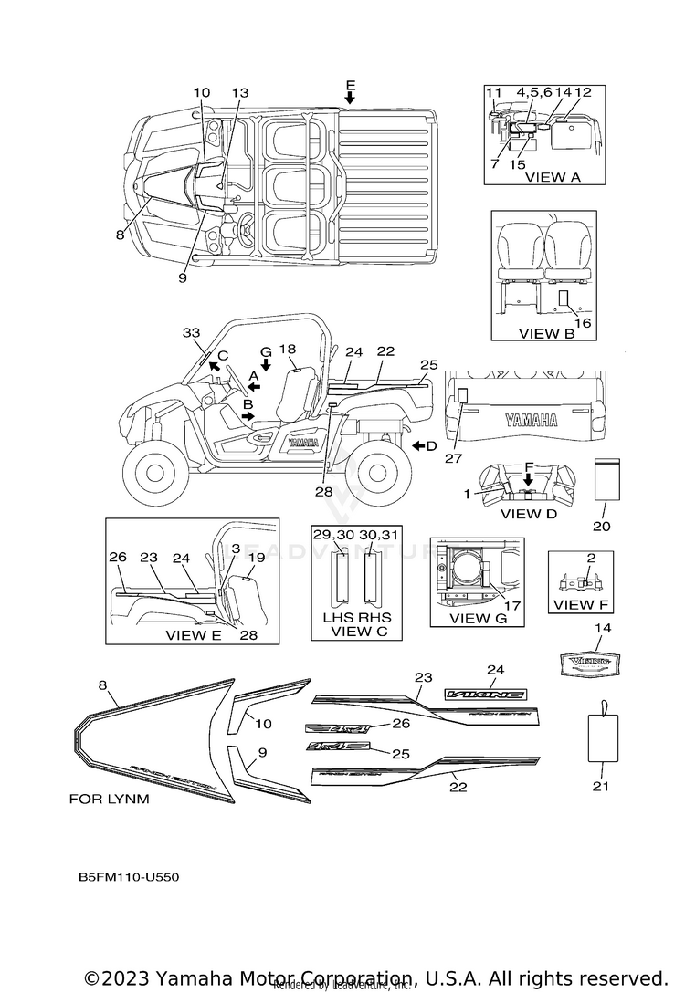 Emblem Label 1 VIKING EPS RANCH EDI - YXM70VPRKC - 2019 Schematic