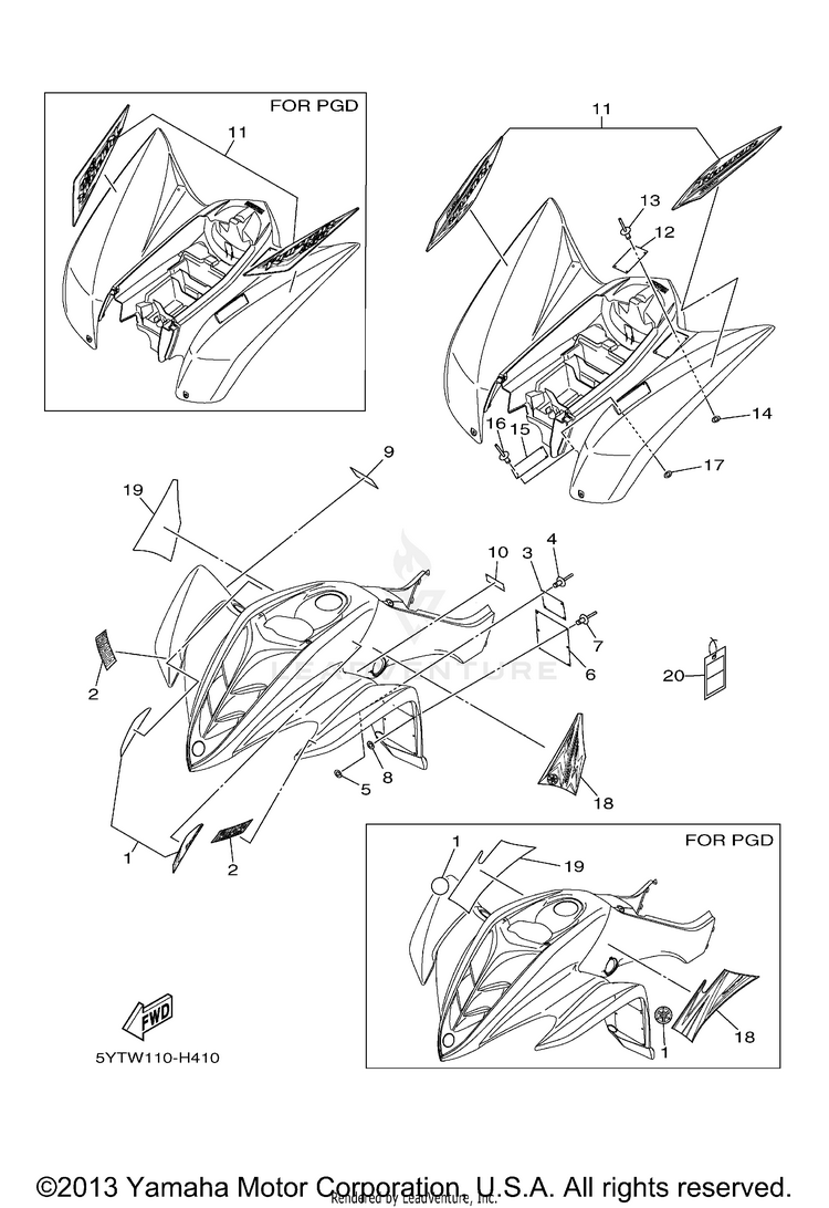Emblem Label 1 RAPTOR 350 - YFM35RYL - 2009 Schematic