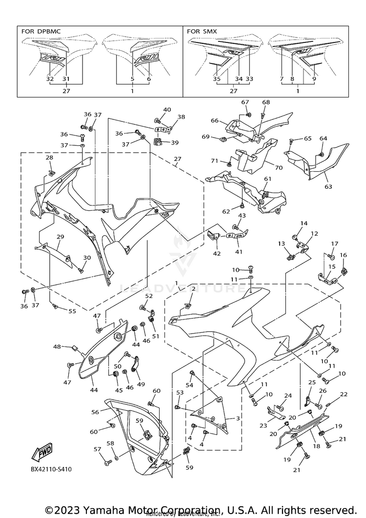 Cowling 2 YZFR1 - YZFR1HCB - 2017 Schematic