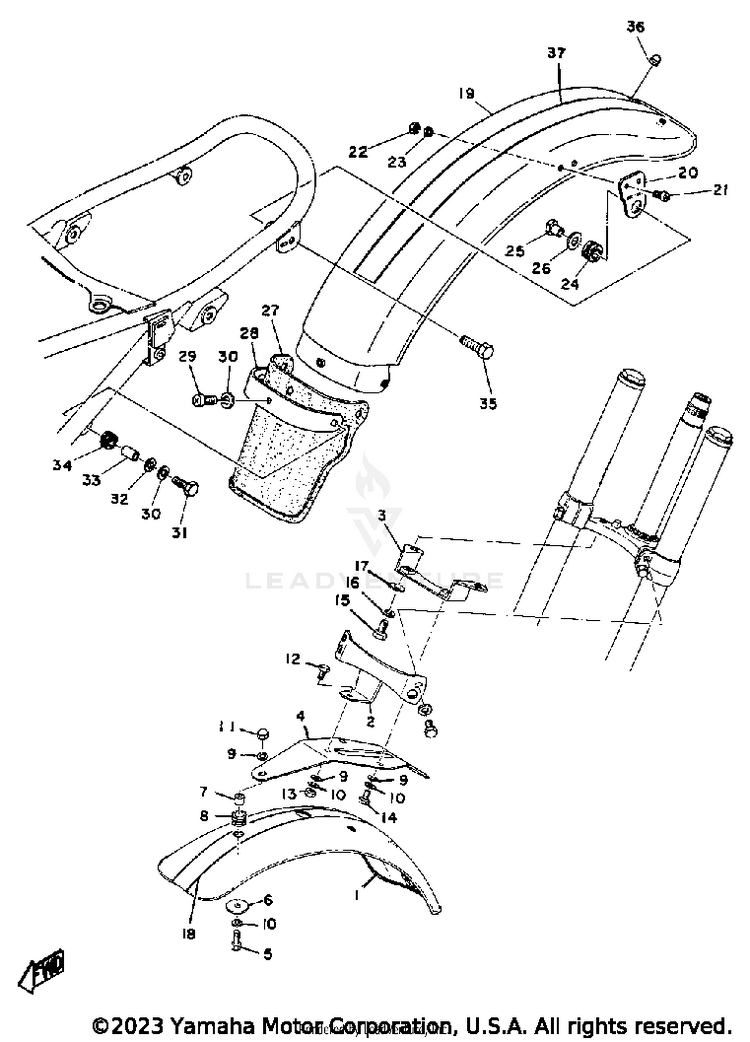 Front Fender - Rear Fender AT2M - 1972 Schematic