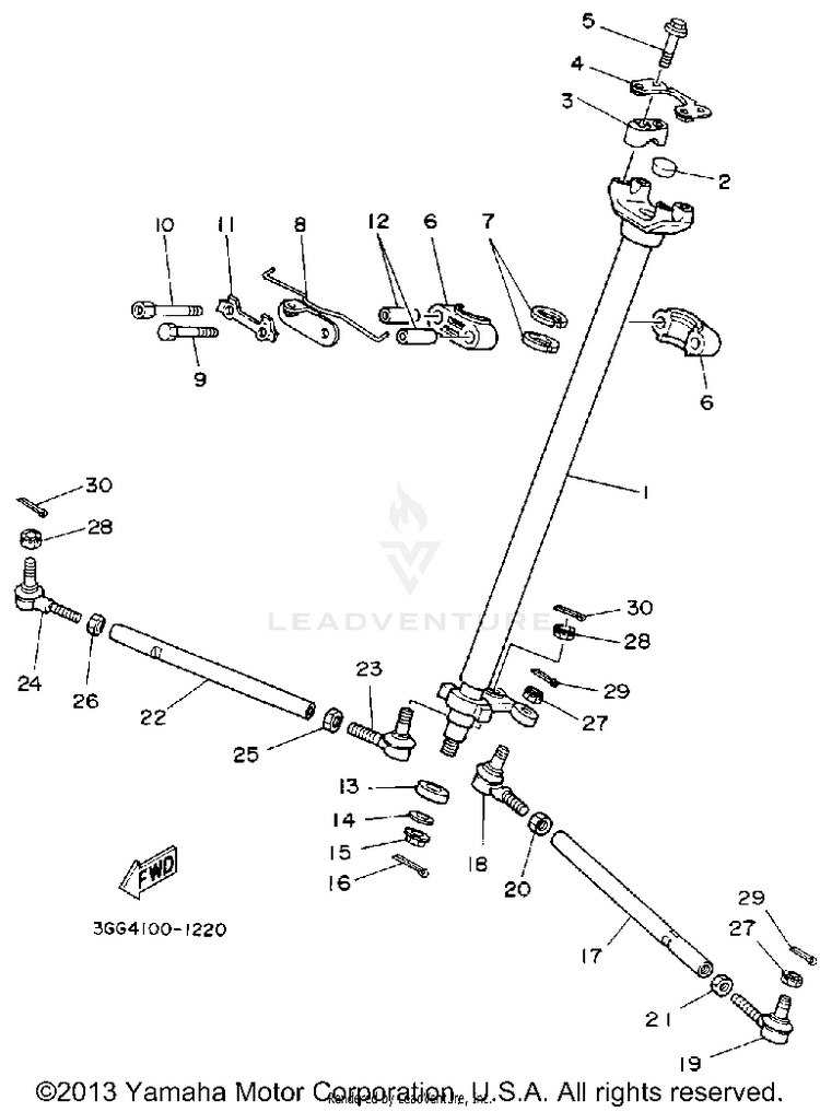 Steering BANSHEE - YFZ350D - 1992 Schematic