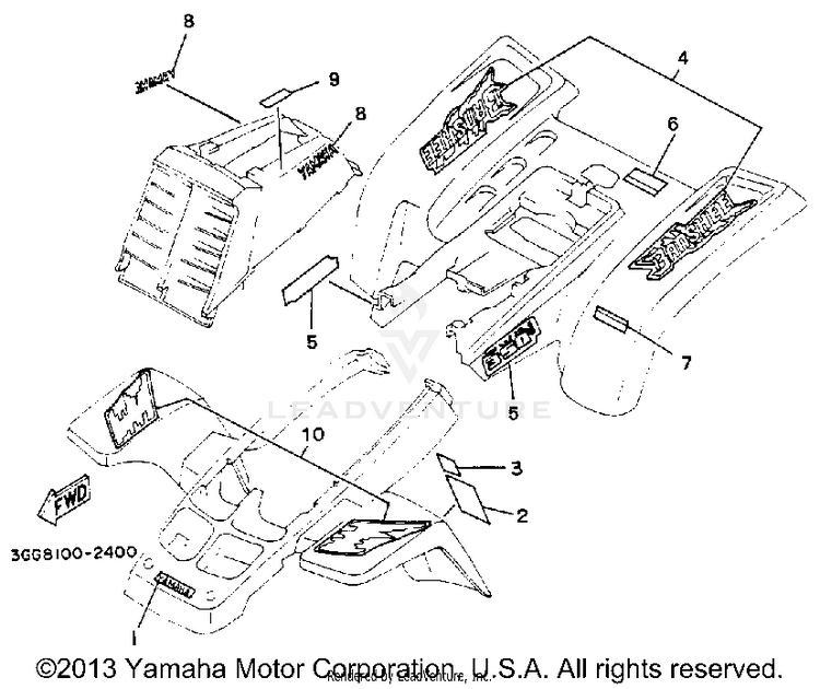 Emblem-Label 1 BANSHEE - YFZ350D - 1992 Schematic