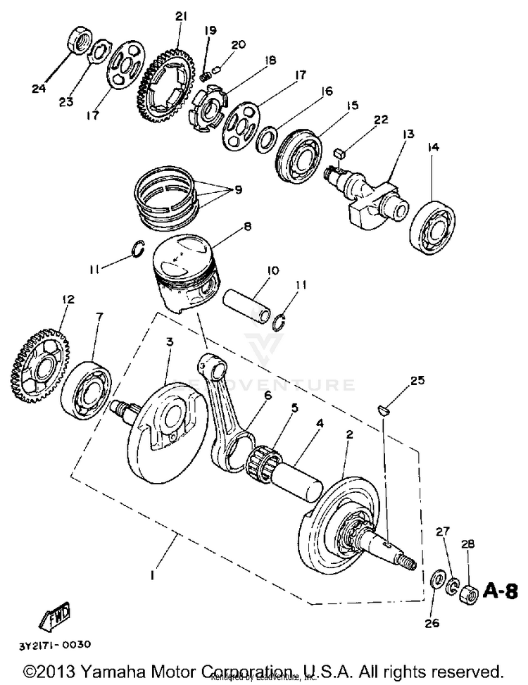 Crankshaft - Piston Schematic