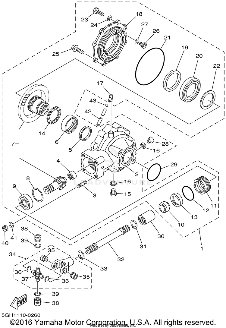Drive Shaft KODIAK 4WD - YFM400FAP - 2002 Schematic