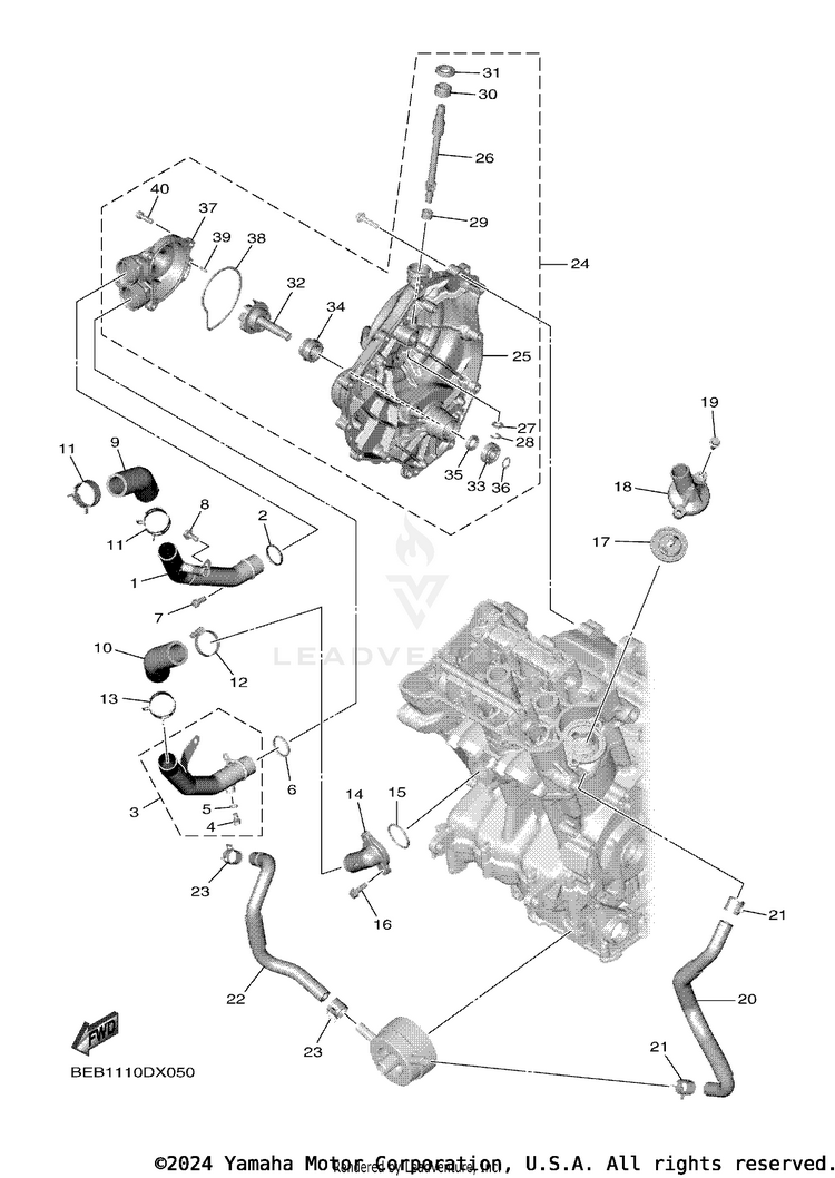 Water Pump YZFR7 - YZFR7SCB - 2025 Schematic