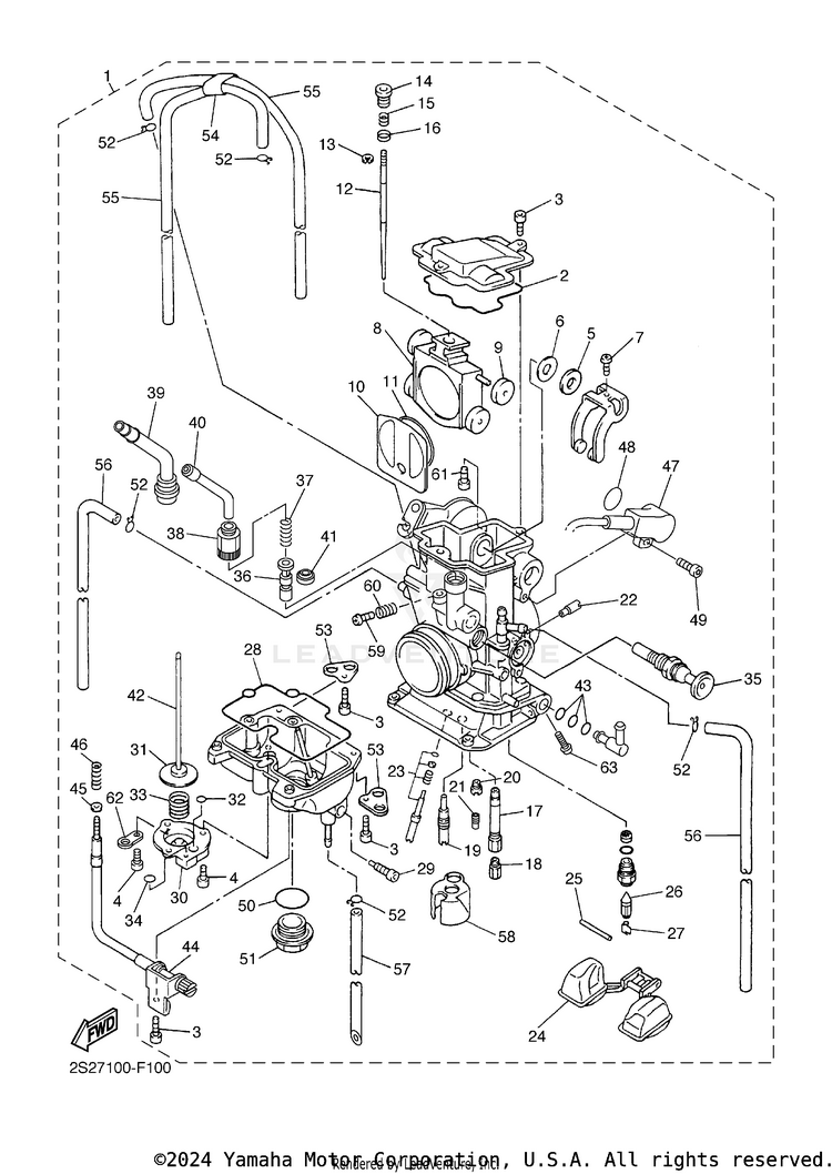 Carburetor YZ250FB - YZ250FBL - 2012 Schematic
