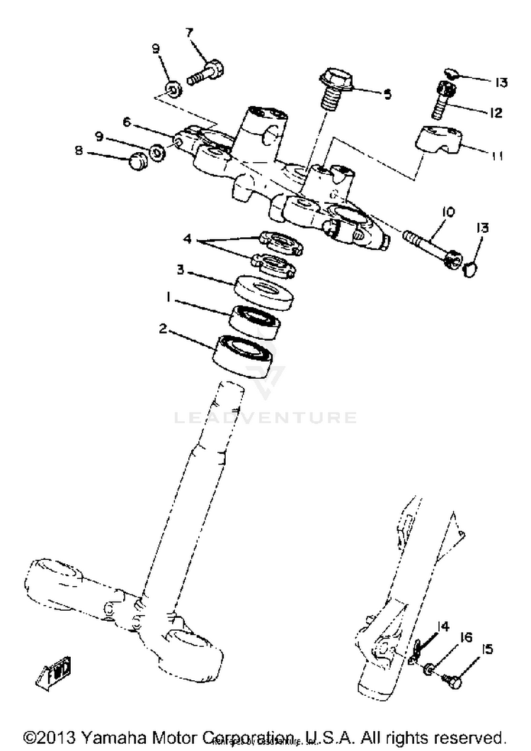 Steering XS1100LH - 1981 Schematic