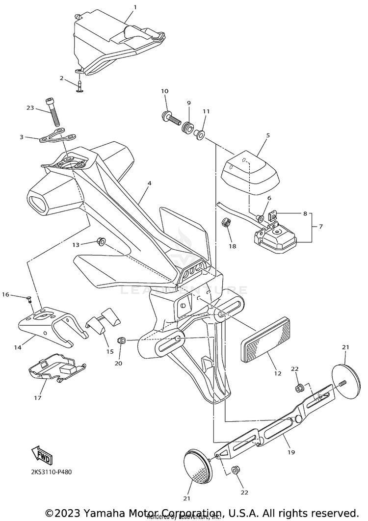 Taillight YZFR1 - YZFR1HCB - 2017 Schematic