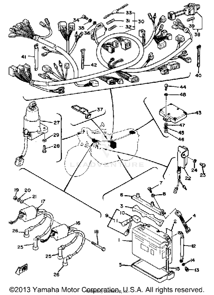 Electrical 1 XS1100G - 1980 Schematic