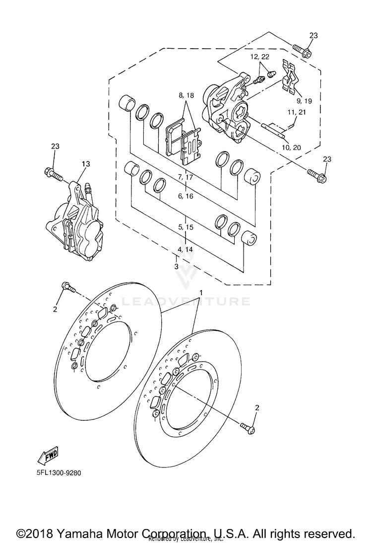 Front Brake Caliper Schematic