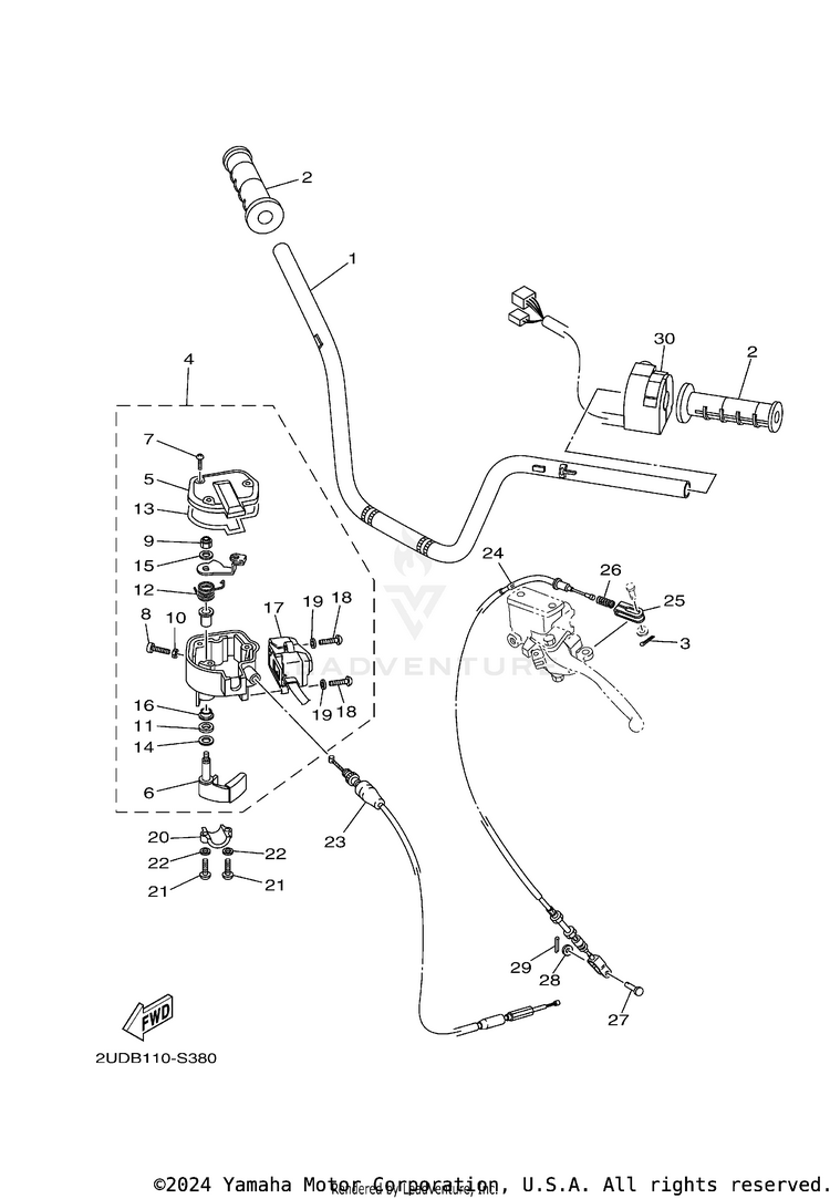 Steering Handle & Cable Schematic