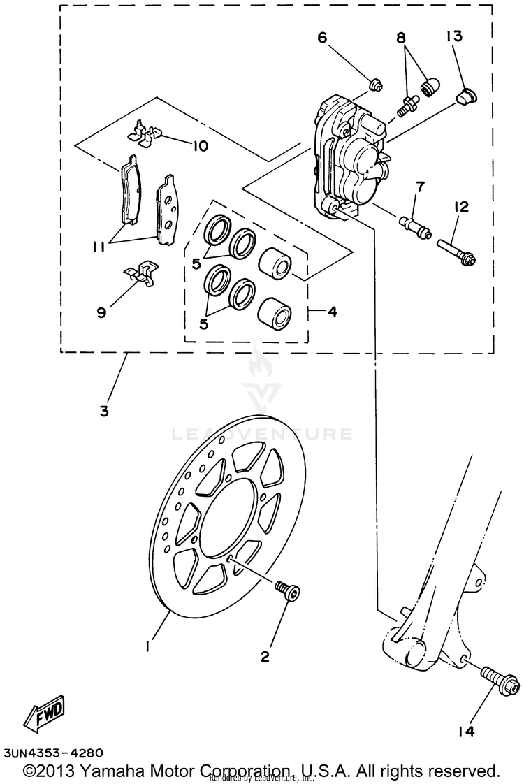 Front Brake Caliper Schematic