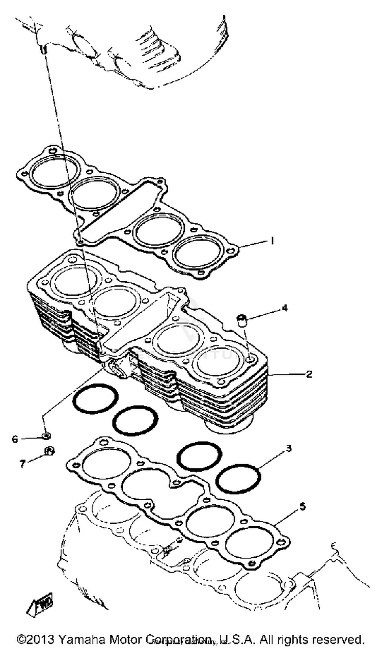 Cylinder XS1100G - 1980 Schematic