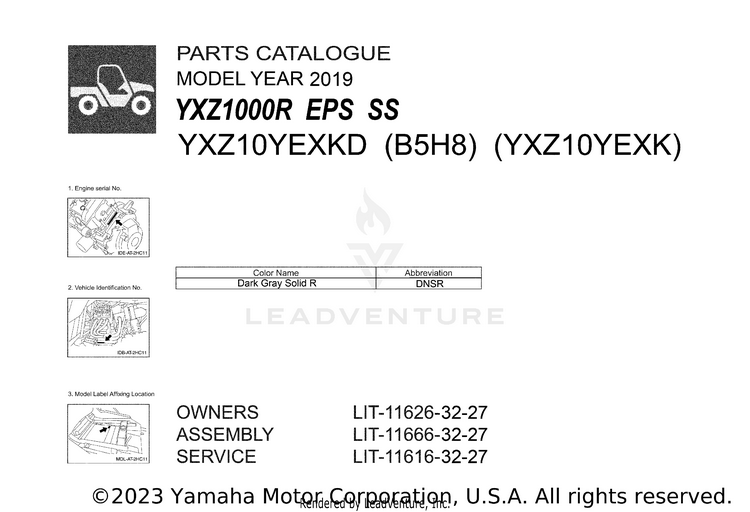1 Title Page YXZ1000R EPS SS - YXZ10YEXKD - 2019 Schematic