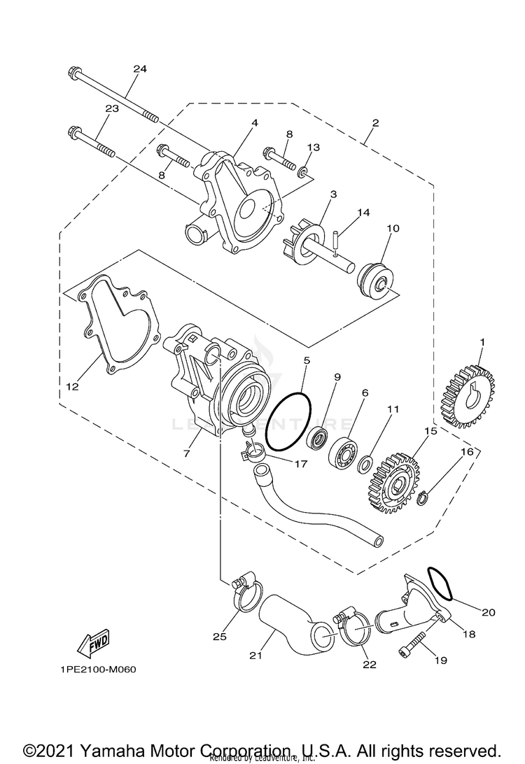 Water Pump RAPTOR 700R - YFM70RSCML - 2021 Schematic
