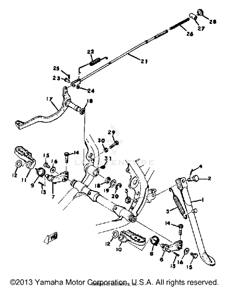 Stand-Footrest-Brake Pedal Schematic