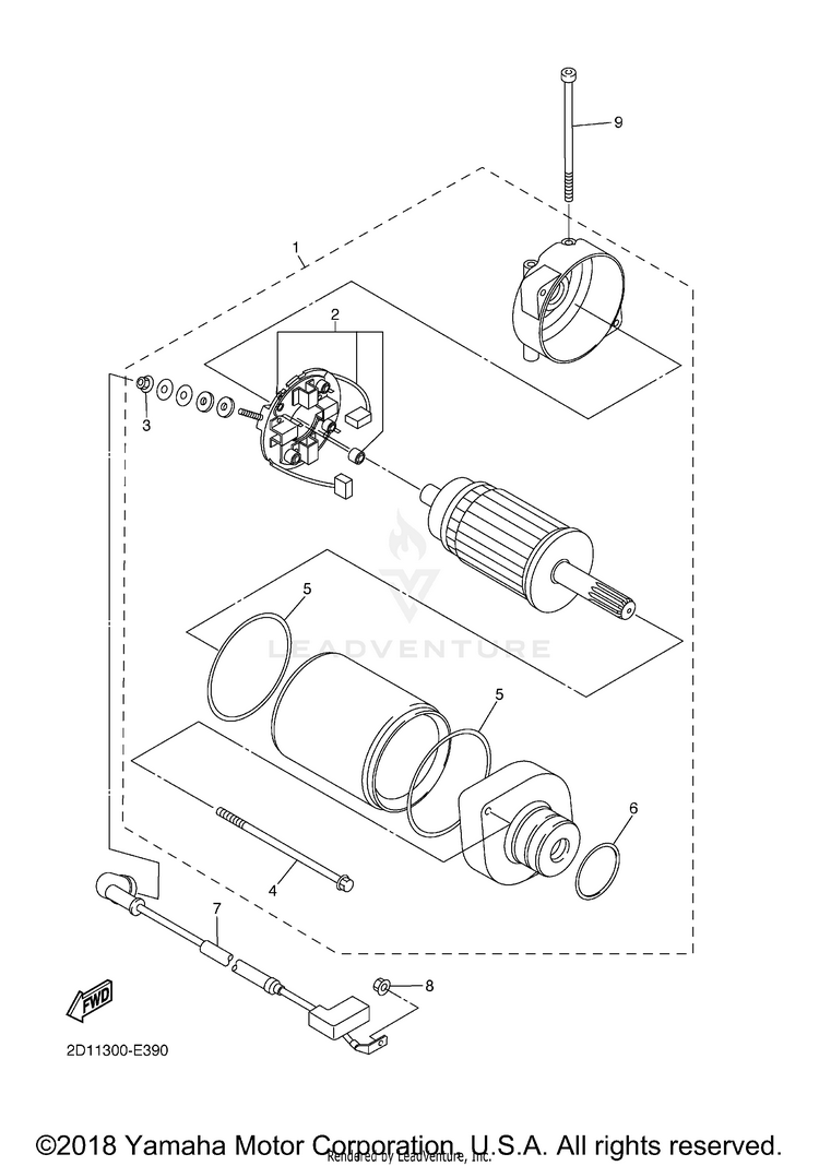 Starting Motor FZ1 - FZS10EC - 2014 Schematic