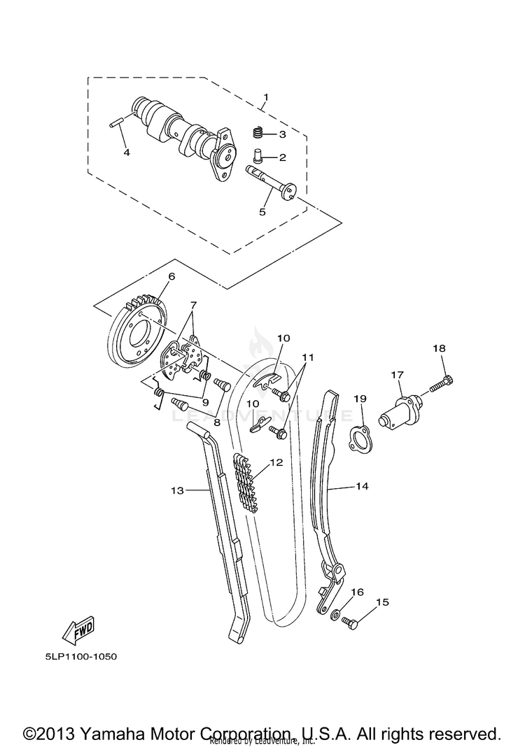 Camshaft Chain RAPTOR  660R - YFM660RR - 2003 Schematic