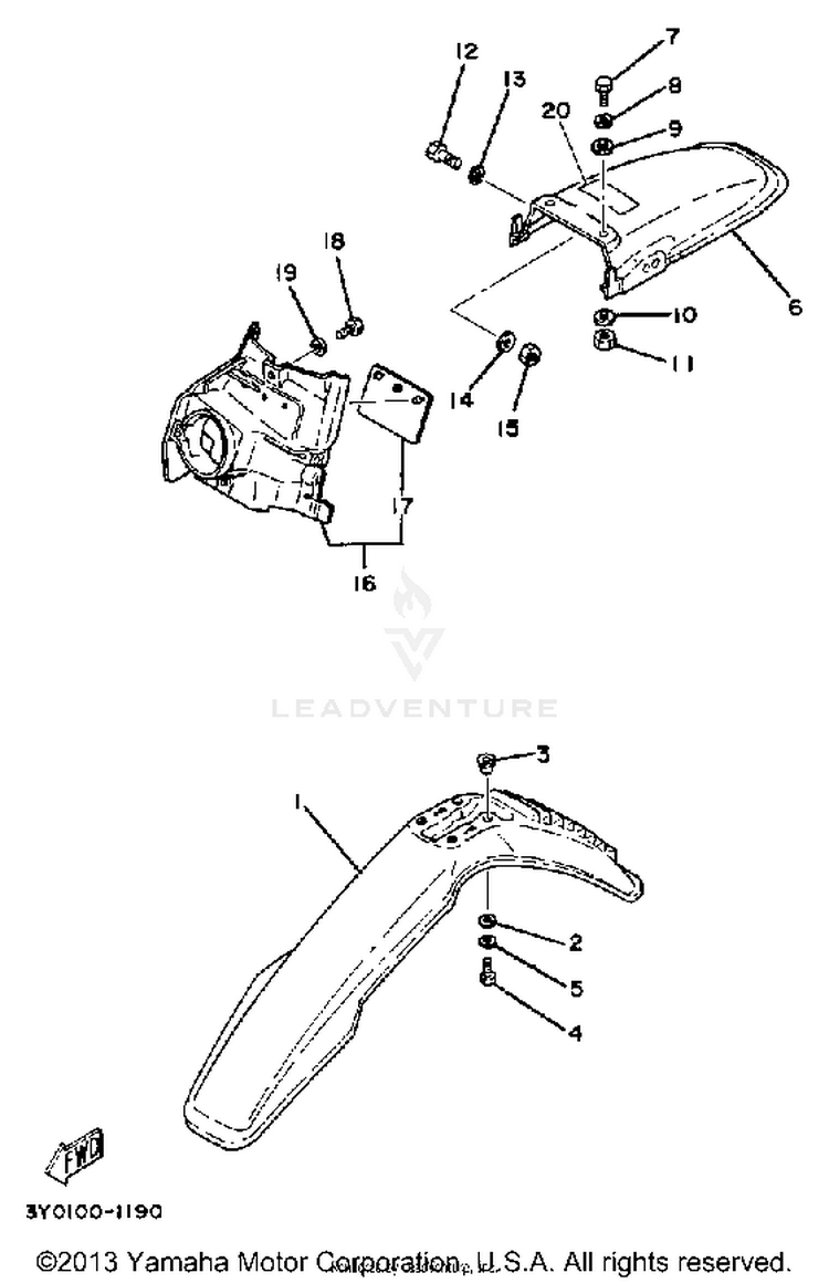 Front Fender - Rear Fender Schematic