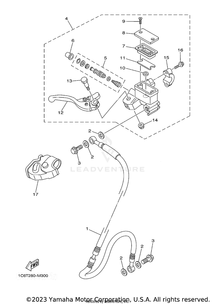 Front Master Cylinder Schematic