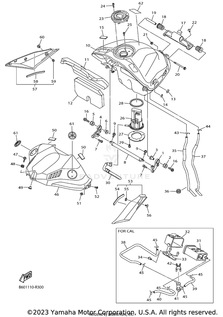 Fuel Tank YZFR1 - YZFR1HCB - 2017 Schematic
