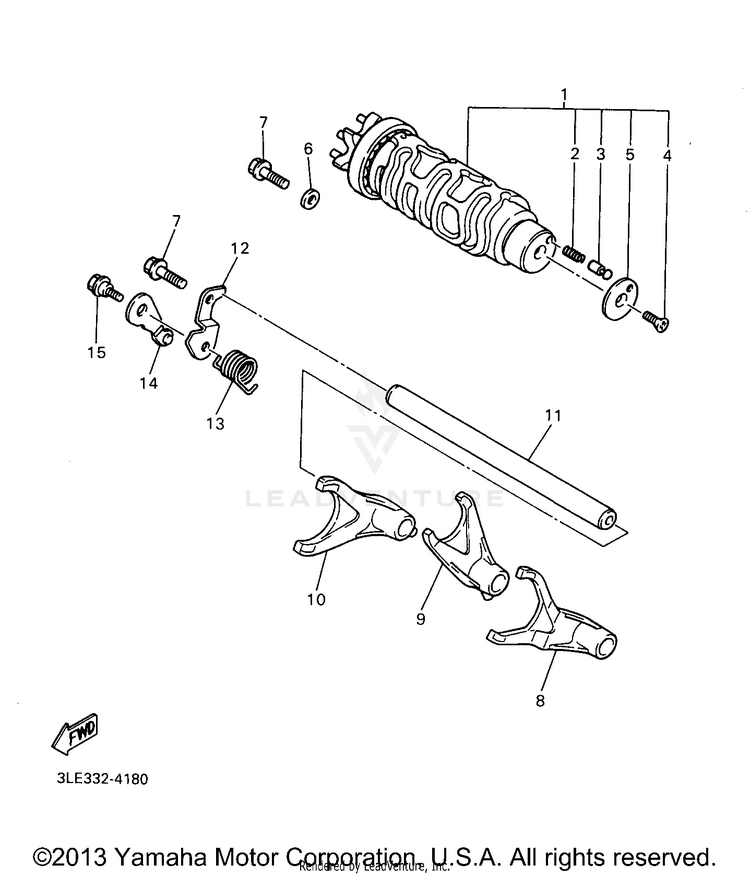 Shift Cam  Shift Fork Schematic