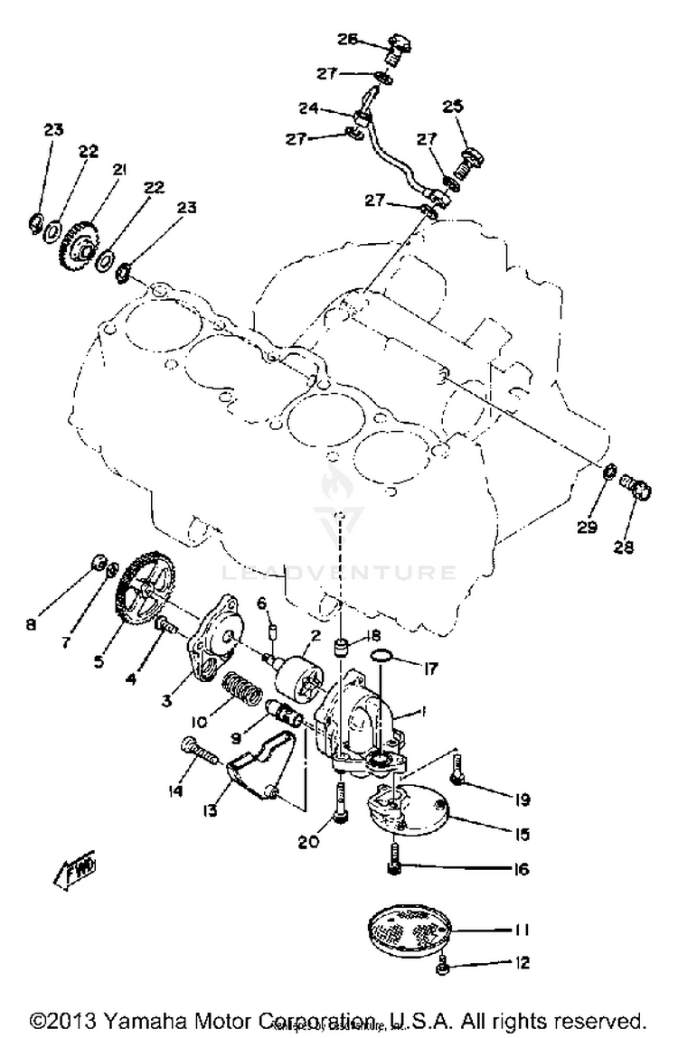 Oil Pump XS1100SH - 1981 Schematic