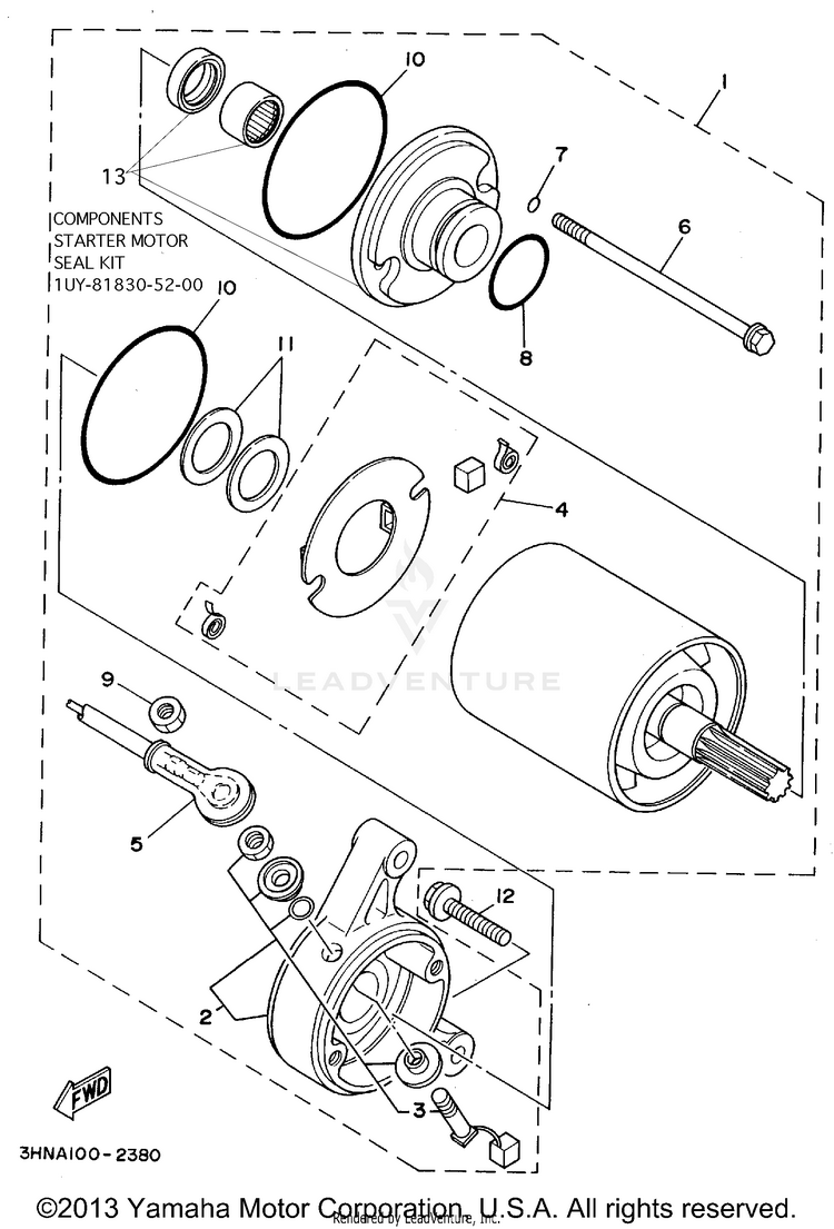 Starting Motor KODIAK 4WD - YFM400FWF_ - 1994 Schematic