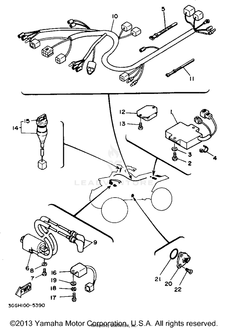 Electrical BANSHEE - YFZ350G_MN - 1995 Schematic