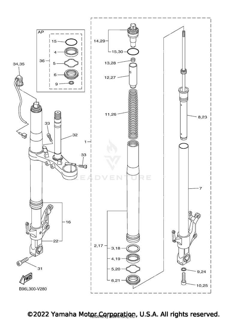 Front Fork Schematic
