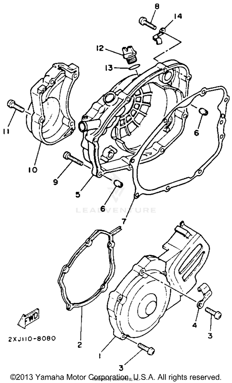 Crankcase Cover 1 BLASTER - YFS200D_MN - 1992 Schematic