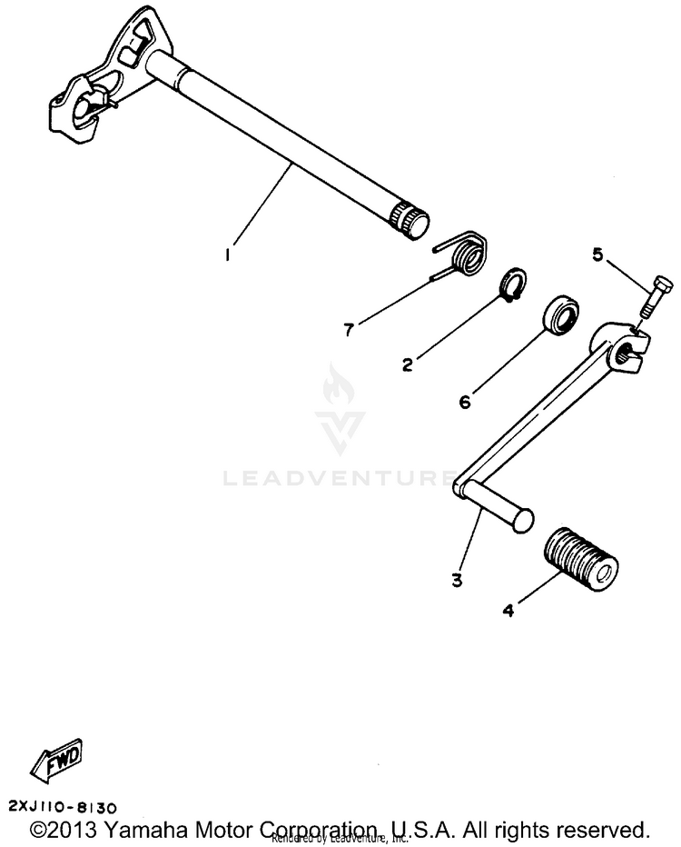 Shift Shaft BLASTER - YFS200F - 1994 Schematic