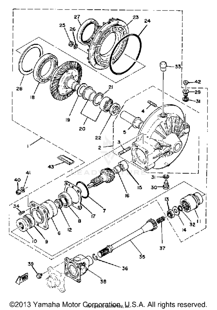 Drive Shaft XS1100LH - 1981 Schematic