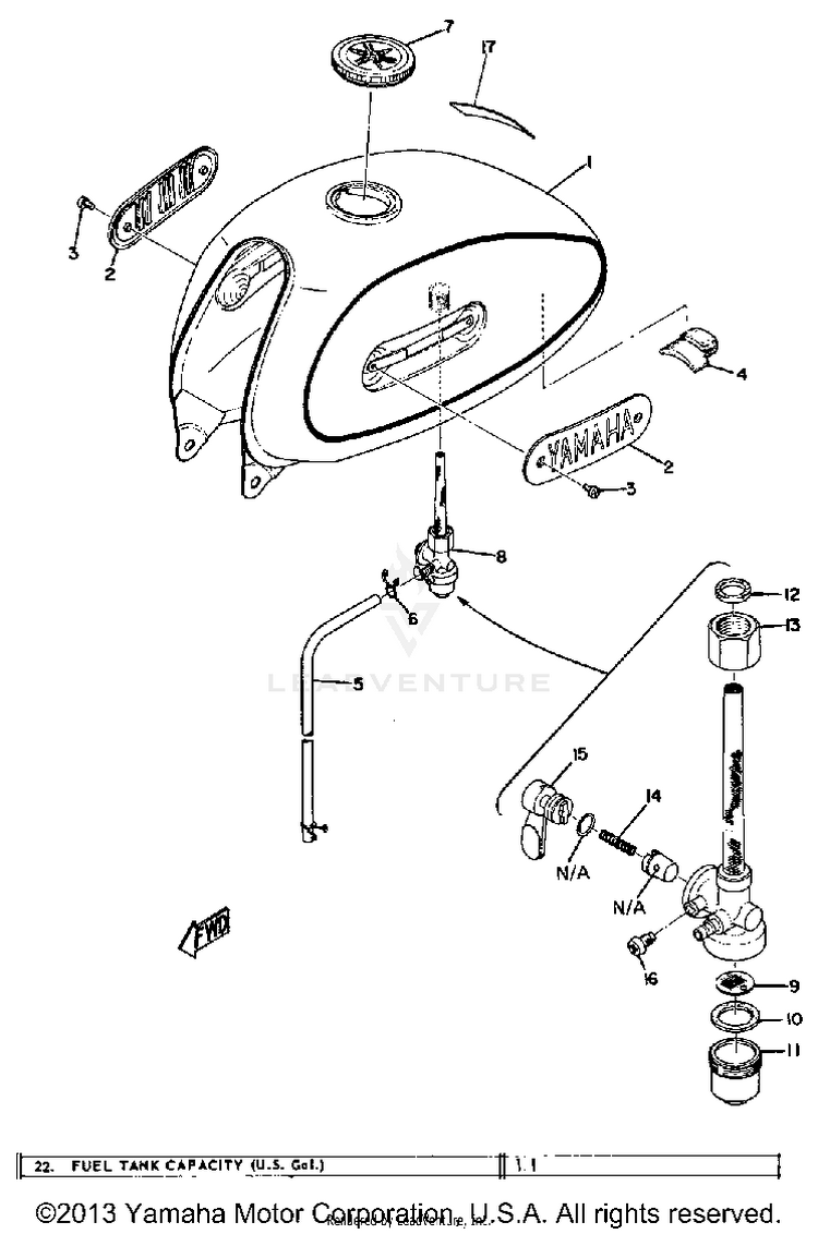 Fuel Tank JT1 - 1971 Schematic