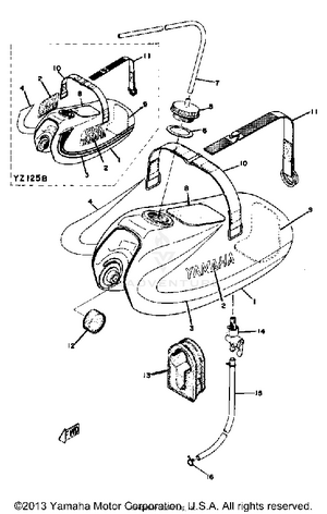 Fuel Tank Yz125a - B Schematic