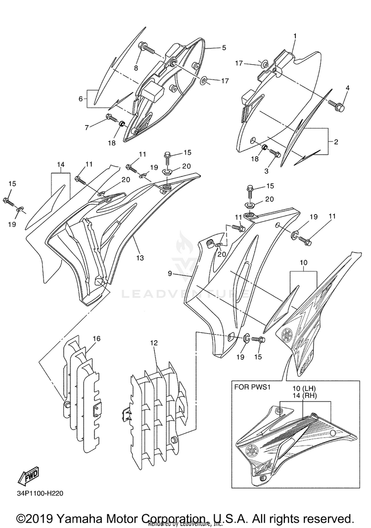 Side Cover YZ450F - YZ450FYL - 2009 Schematic