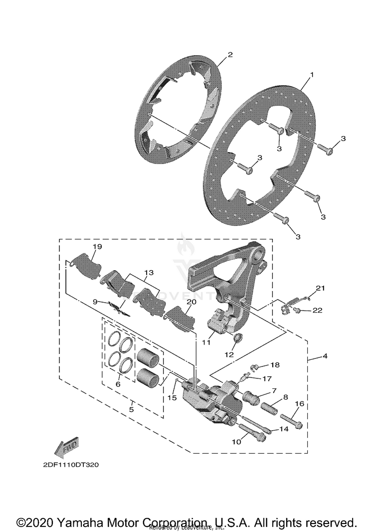 Rear Brake Caliper STAR VENTURE - XV19FML - 2021 Schematic