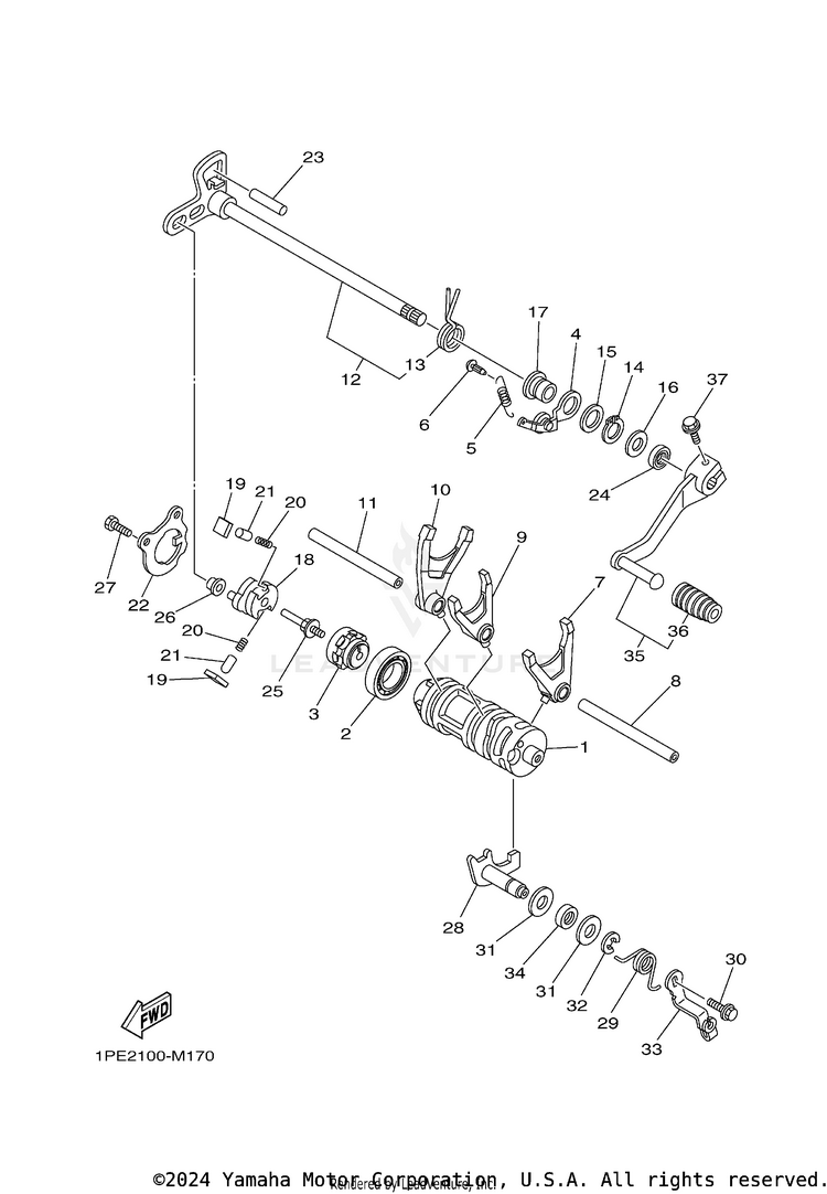 Shift Cam & Fork Schematic