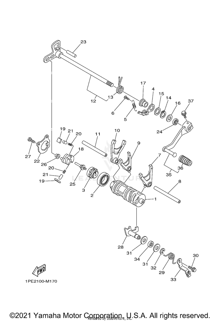 Shift Cam Fork RAPTOR 700R SPECIAL - YFM70RCCMW - 2021 Schematic