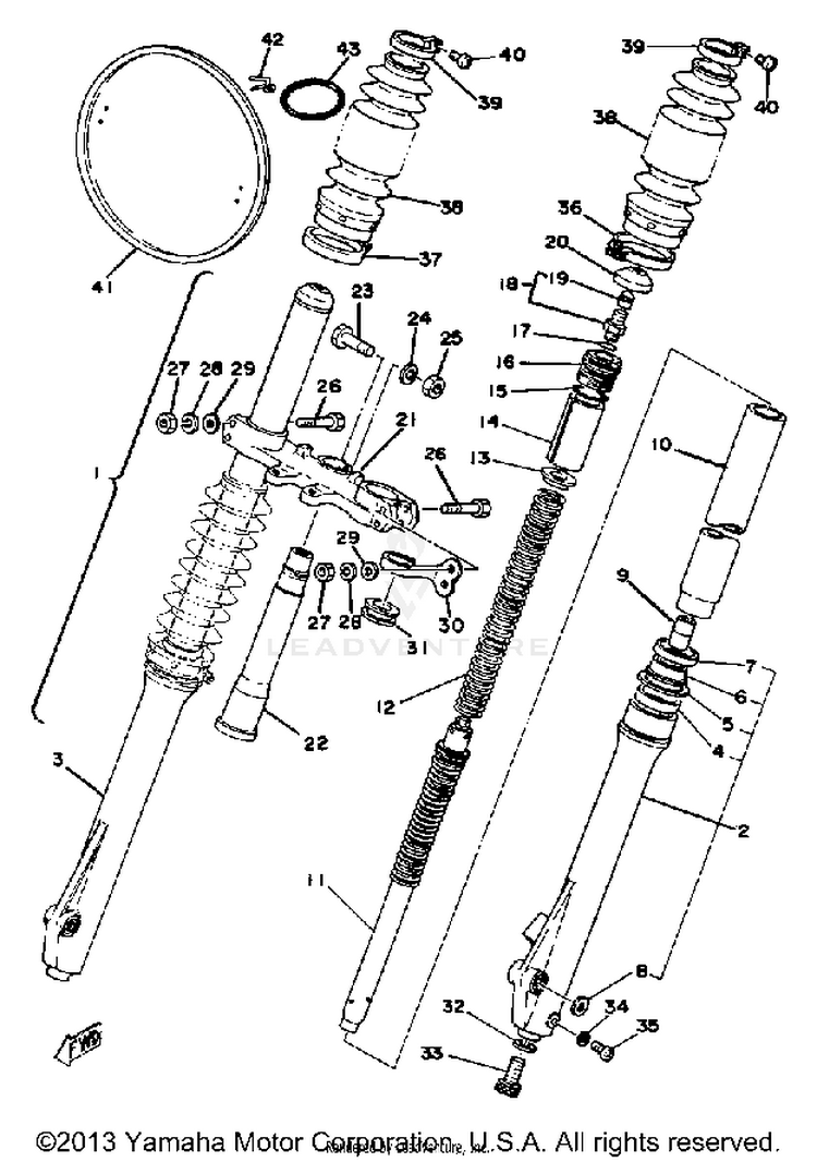 Front Fork Yz125e Schematic