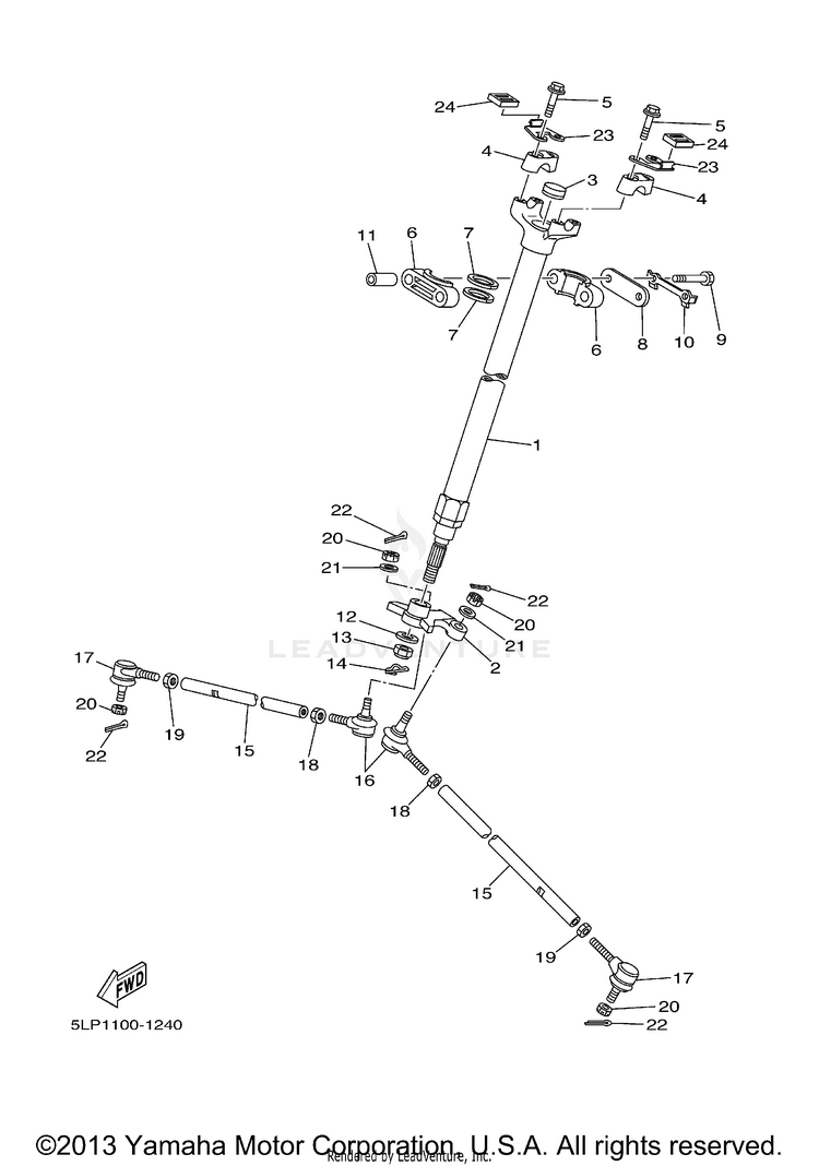 Steering RAPTOR  660R - YFM660RR - 2003 Schematic