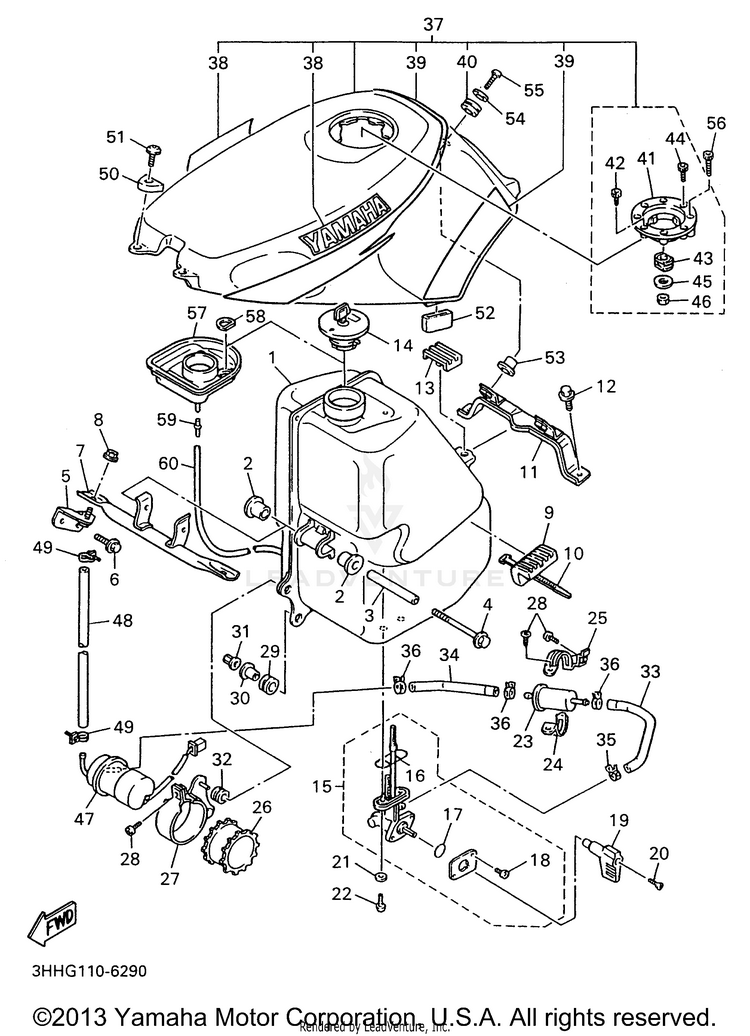 Fuel Tank 1 Non California Schematic