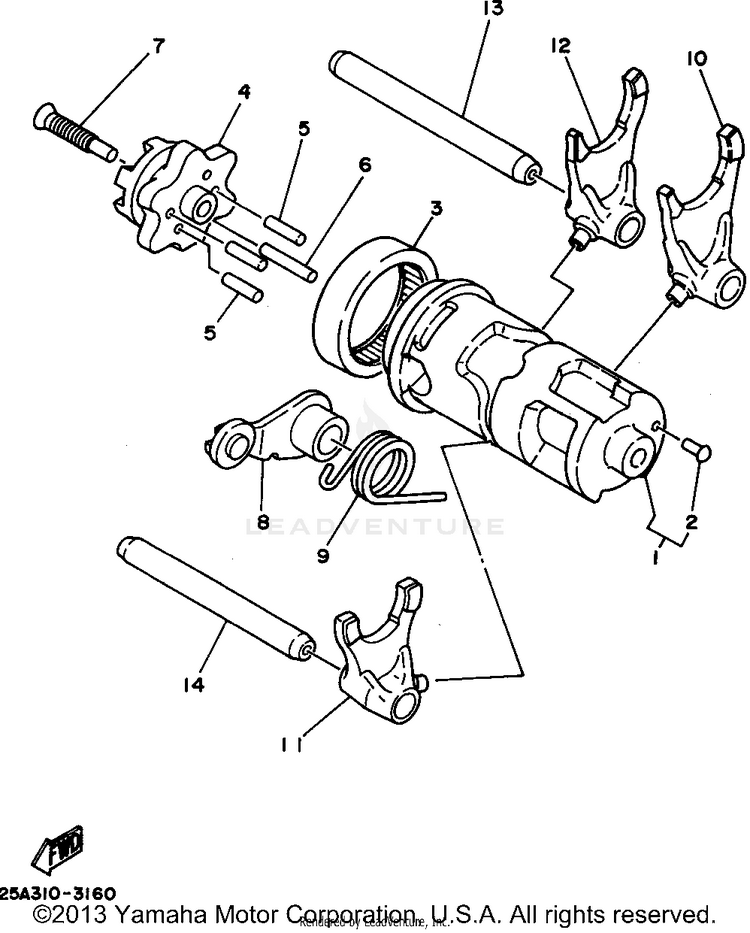 Shift Cam Shift Fork Schematic