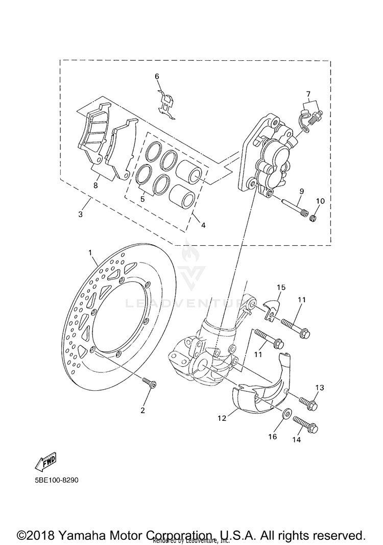 Front Brake Caliper Schematic