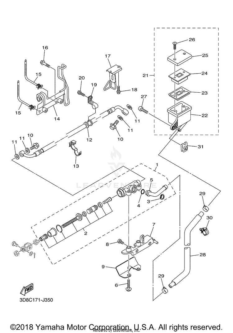 Rear Master Cylinder Schematic