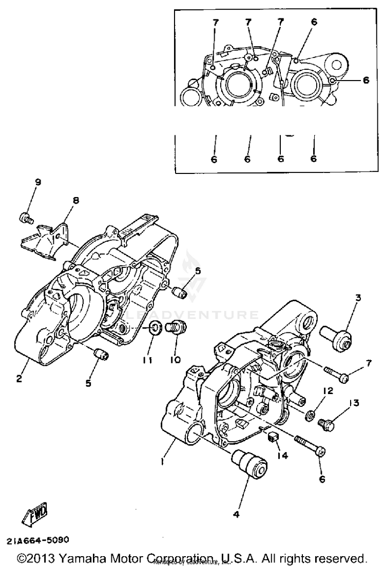 Crankcase DT50L - 1988 Schematic