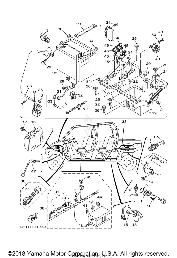 Electrical 1 VIKING VI HUNTER - YXC70VDHGH - 2016 Schematic